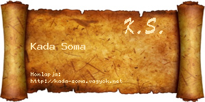 Kada Soma névjegykártya
